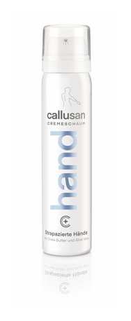 Callusan logo, white version, on a transparent background