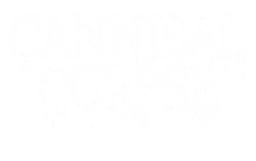 Cannibal Corpse logo, white version, on a transparent background