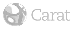 Carat logo, white wordmark version, on a transparent background