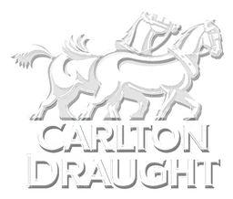 Carlton Draught logo, white icon version, on a transparent background