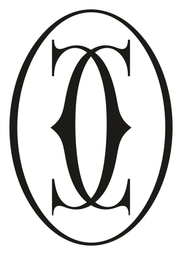 Cartier logo, black version, on a transparent background