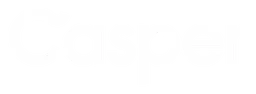 Casper logo, white wordmark version, on a transparent background