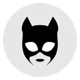Catwoman logo, monochrome icon version, on a transparent background