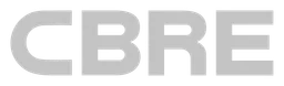 Cbre logo, white wordmark version, on a transparent background
