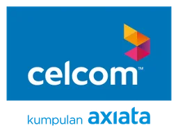 Celcom logo, horizontal version, on a transparent background