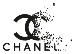 Chanel logo, black version, on a transparent background