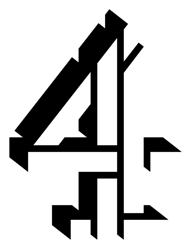 Channel 4 logo, black version, on a transparent background