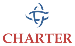 Logo da Charter, versão horizontal, em fundo transparente