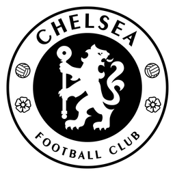Chelsea Logo, Variante Icon schwarz, auf transparentem Hintergrund