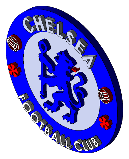 Chelsea Logo, Variante horizontal, auf transparentem Hintergrund