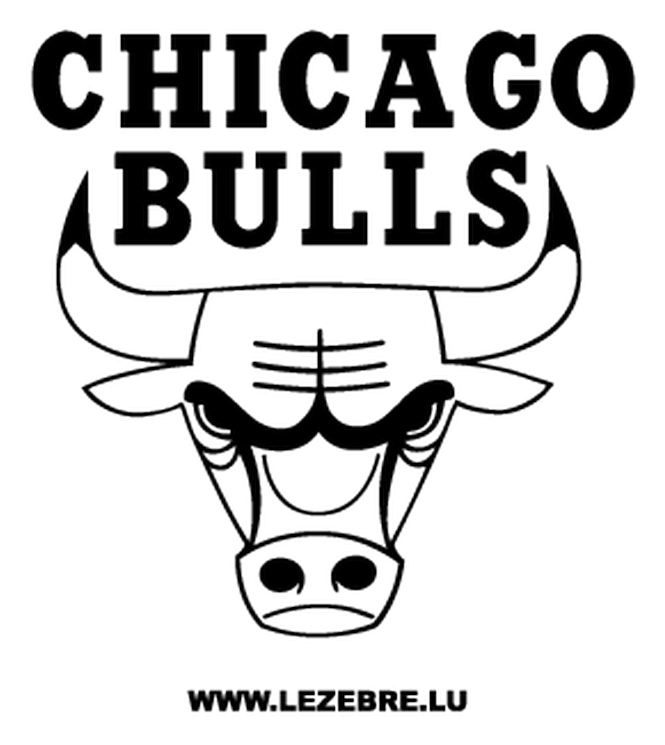Chicago Bulls logo, black icon version, on a transparent background