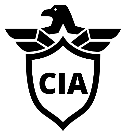 CIA logo, black icon version, on a transparent background