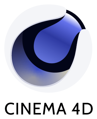 Cinema 4d logo, horizontal version, on a transparent background