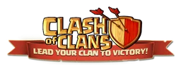 Clash of Clans logo, wordmark version, on a transparent background