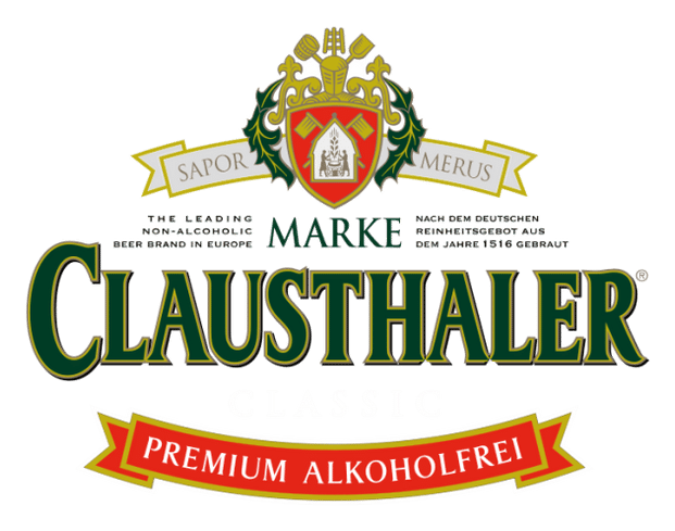 Clausthaler logo on a transparent background