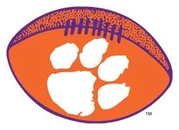 Clemson Tigers Logo, Variante horizontal, auf transparentem Hintergrund