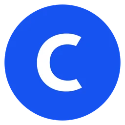 Coinbase logo, icon version, on a transparent background