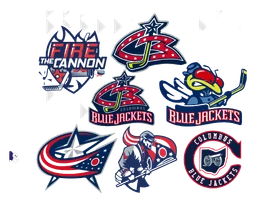 Columbus Blue Jackets logo, horizontal version, on a transparent background