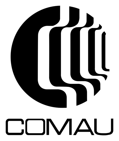 Logo Comau, version icône noir, sur fond transparent