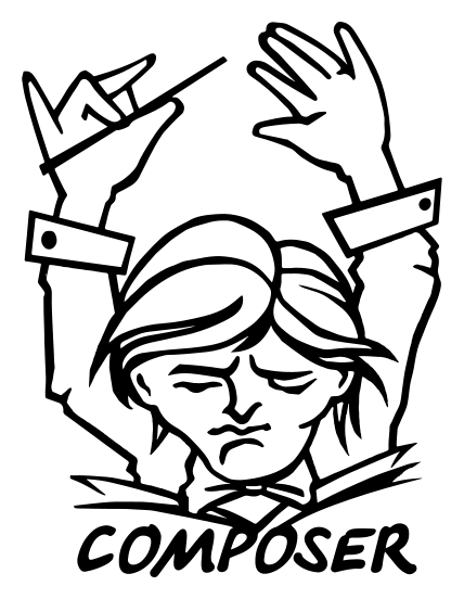 Composer logo, black version, on a transparent background