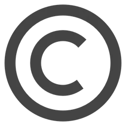 Copyright logo, black icon version, on a transparent background