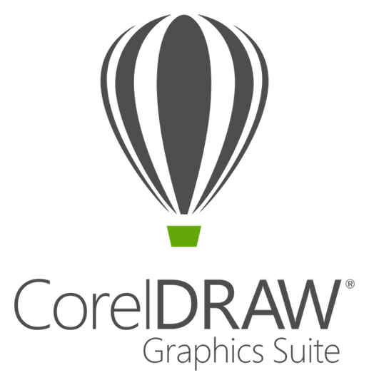 Corel Draw X8 logo, black icon version, on a transparent background