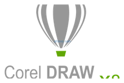 Corel Draw X8 logo, monochrome version, on a transparent background