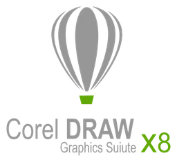 Corel Draw X8 logo, monochrome icon version, on a transparent background
