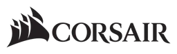 Logo de Corsair, versión logotipo negro, sobre fondo transparente
