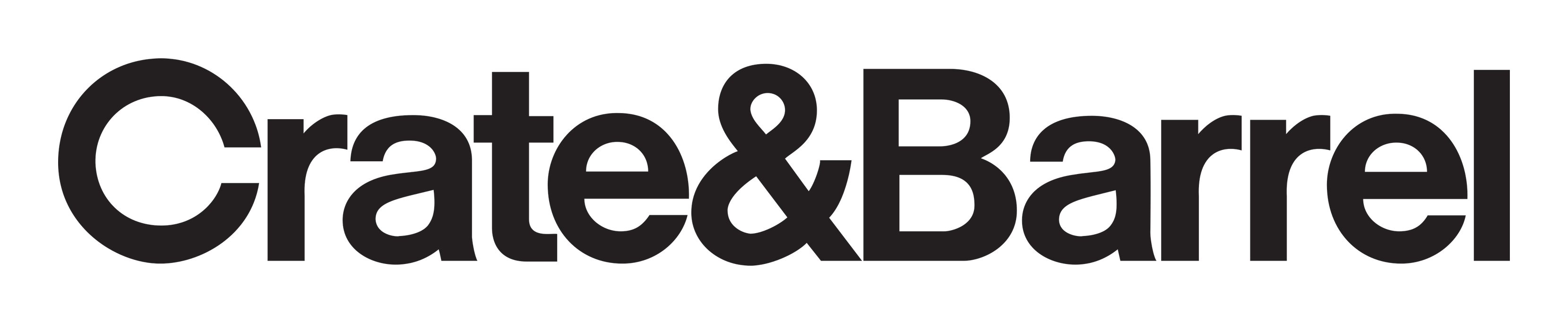 Crate and Barrel logo on a transparent background