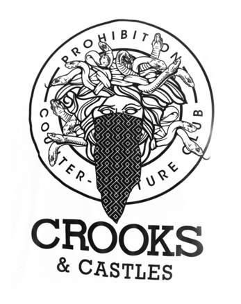 Crooks and Castles logo, white version, on a transparent background