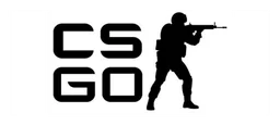 CS Go logo, monochrome version, on a transparent background