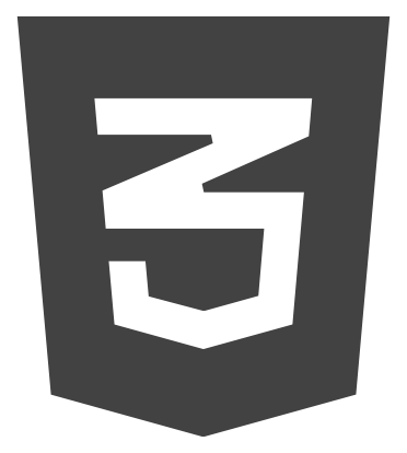 CSS3 logo, black icon version, on a transparent background