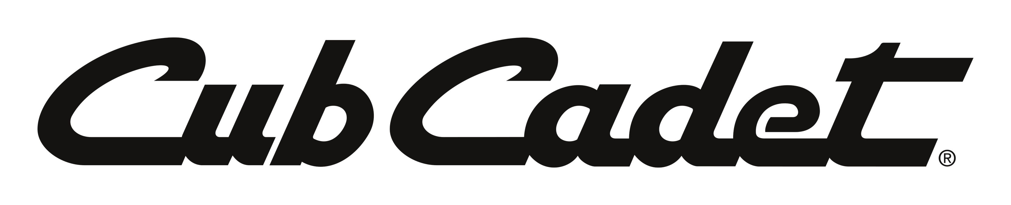 Cub Cadet logo on a transparent background