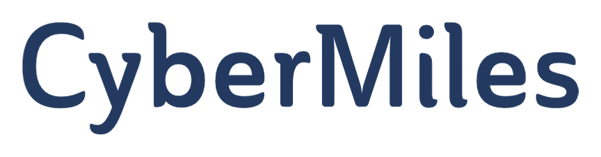 Cybermiles logo on a transparent background