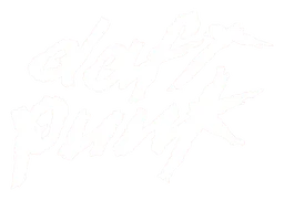 Daft Punk logo, white version, on a transparent background