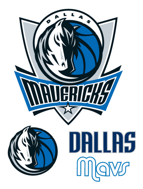 Dallas Mavericks logo, horizontal version, on a transparent background