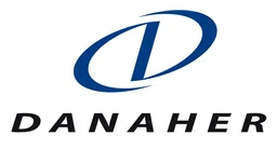 Danaher logo, white version, on a transparent background