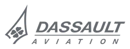Dassault Aviation logo, monochrome wordmark version, on a transparent background