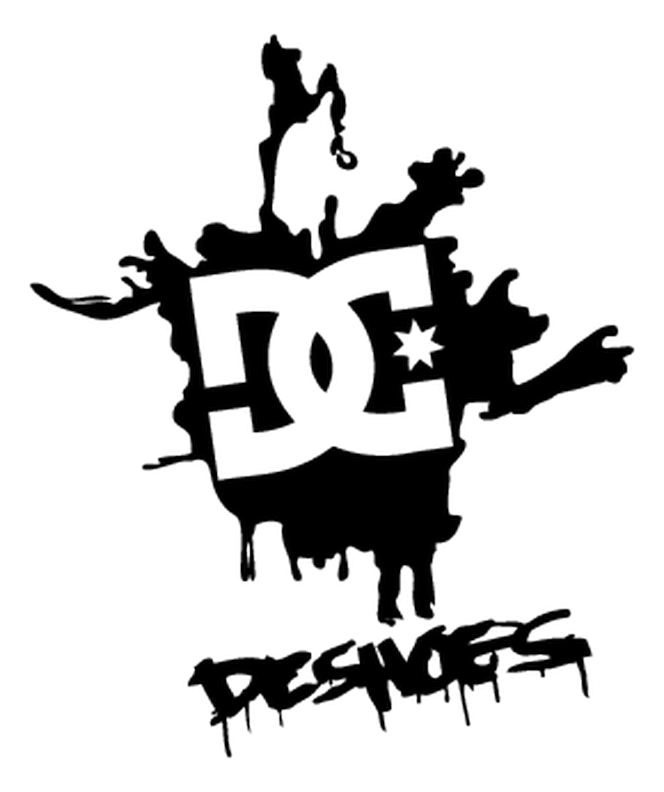 DC Shoes logo, black icon version, on a transparent background