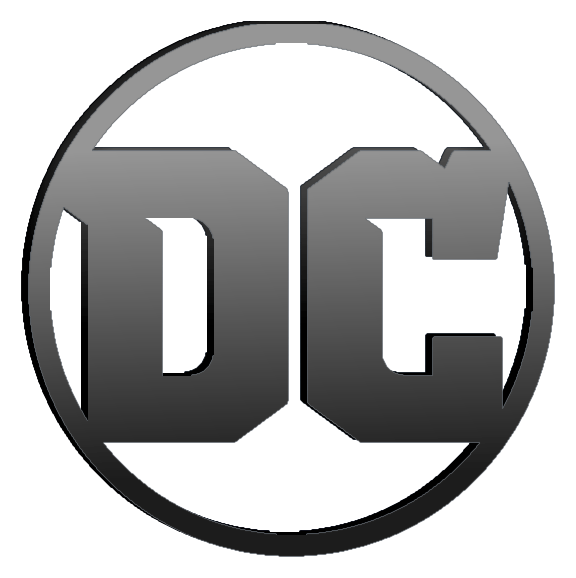 DC logo, monochrome icon version, on a transparent background