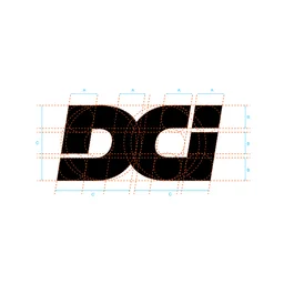 Dci logo, white icon version, on a transparent background