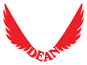 Dean Guitars logo on a transparent background