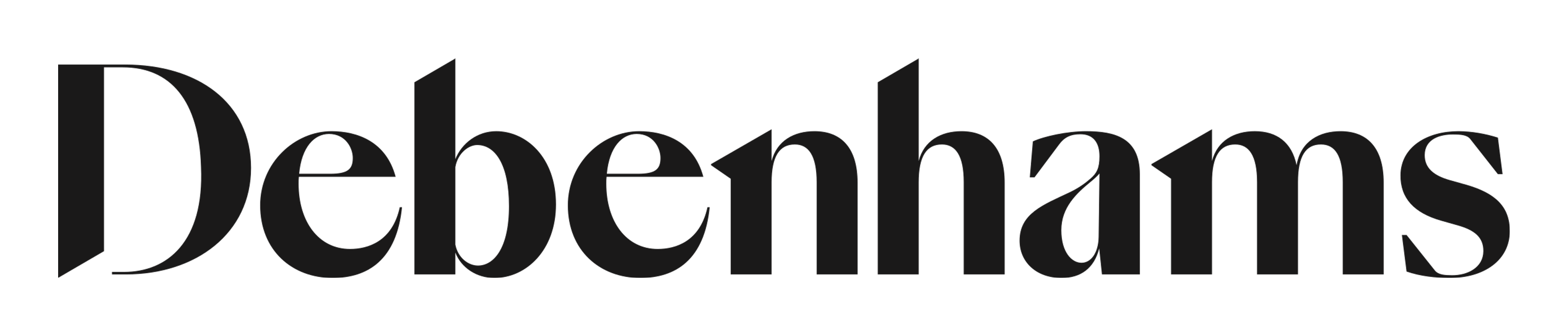 Debenhams のロゴ（背景透過）