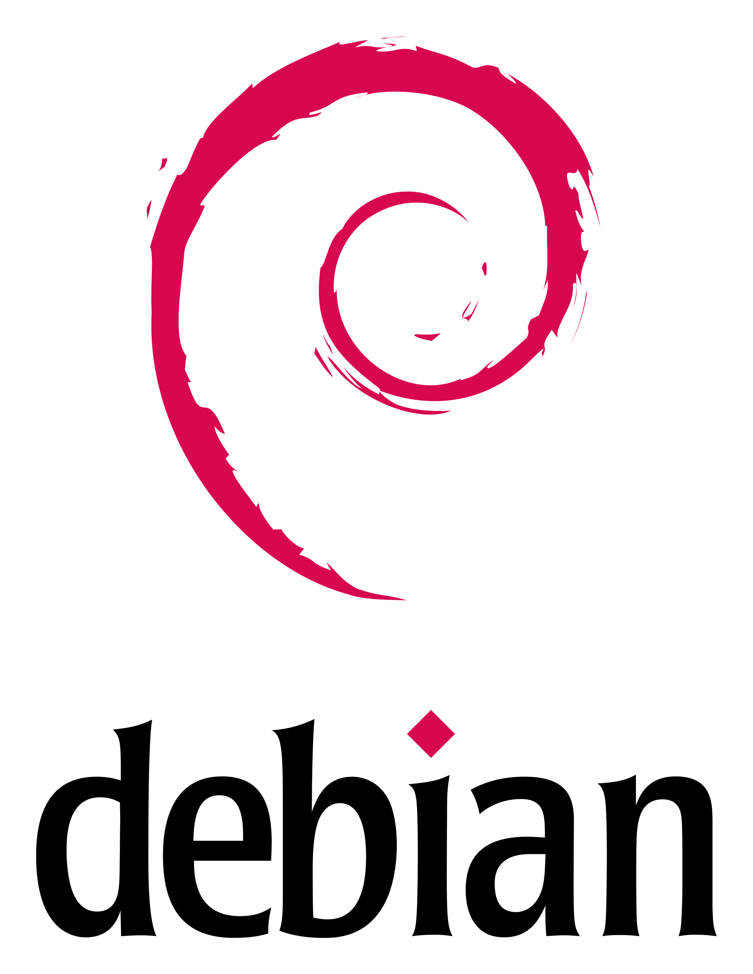 Debian logo on a transparent background