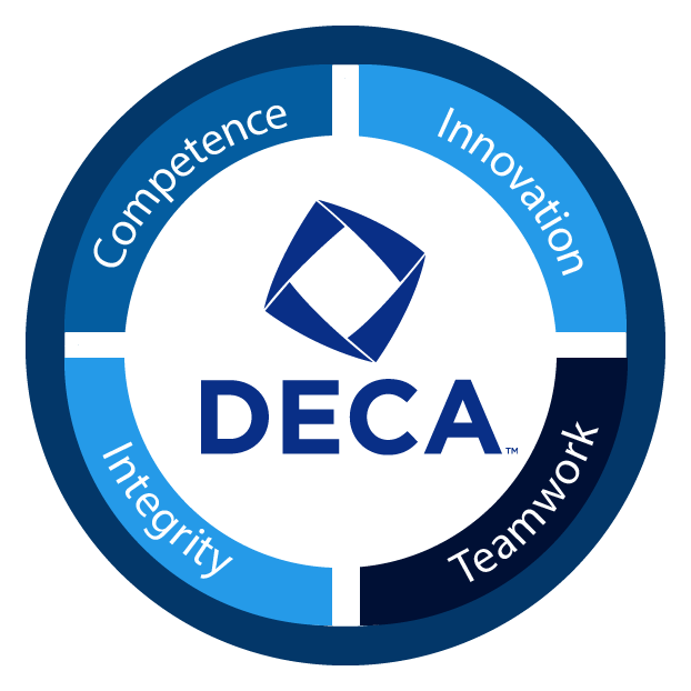 Deca logo on a transparent background