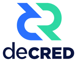Decred logo, horizontal version, on a transparent background