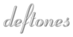 Deftones logo, monochrome version, on a transparent background