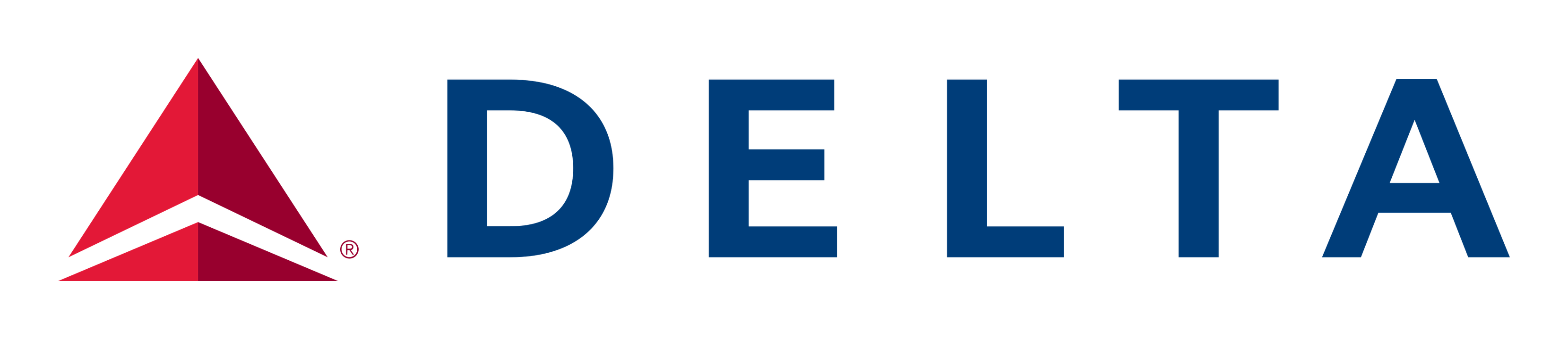 Delta Airlines logo on a transparent background