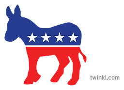 Logo da Democratic Party, versão horizontal, em fundo transparente